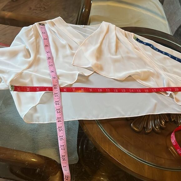 Alyce Champagne Cream Tiered Wrap Dress Jacket Wedding Embroidered Bead Diamond - Picture 15 of 16